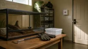 prepare a safe snake handling area prepare a safe snake handling area