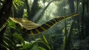banded flying snake gliding banded flying snake gliding