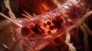 blood vessels and cells break down blood vessels and cells break down