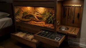 built-in accessory storage built-in accessory storage