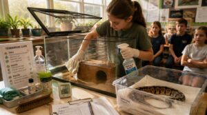 cleaning hides with student help cleaning hides with student help