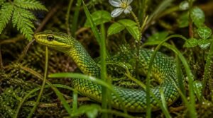 common non-venomous green and yellow snakes common non-venomous green and yellow snakes