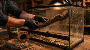 empty and inspect the terrarium empty and inspect the terrarium