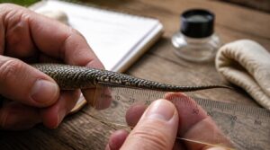 examine post-vent tail length examine post-vent tail length