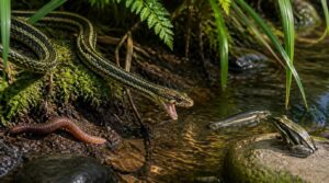 garter snakes eat worms, amphibians, and fish garter snakes eat worms, amphibians, and fish