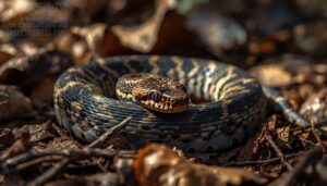 juvenile black racer: a young copperhead look-alike juvenile black racer: a young copperhead look-alike