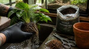 rinse roots and replace soil rinse roots and replace soil