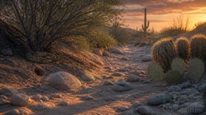 shrubs, cacti, and desert washes shrubs, cacti, and desert washes