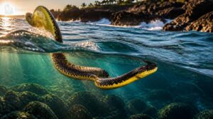 yellow-bellied sea snakes rarely visit yellow-bellied sea snakes rarely visit