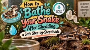 bathing snake after shedding process bathing snake after shedding process