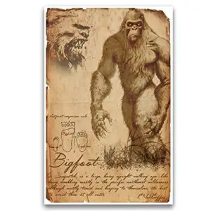 Bigfoot art print, american folklore B07FFFYGFT