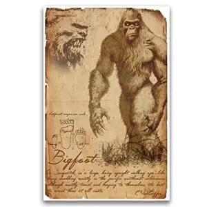 Bigfoot art print, american folklore B07FFFYGFT