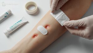 cover with a sterile bandage cover with a sterile bandage