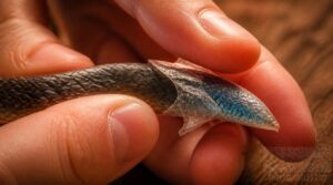 rub gently toward tail tip rub gently toward tail tip