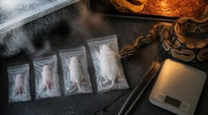 step 1: choose properly sized frozen mice step 1: choose properly sized frozen mice