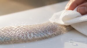 use damp paper towel friction use damp paper towel friction