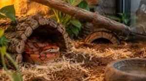 add burrowing substrate, snug hides, and climbing decor add burrowing substrate, snug hides, and climbing decor