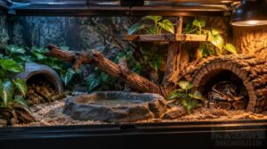 add snug hides, climbing spots, and fresh water add snug hides, climbing spots, and fresh water