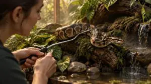 approaching calmly and using snake hooks approaching calmly and using snake hooks