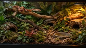 arrange snake-safe plants, hides, and branches arrange snake-safe plants, hides, and branches