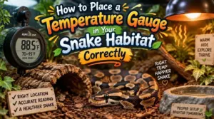 correct placement of temperature gauge in snake habitat