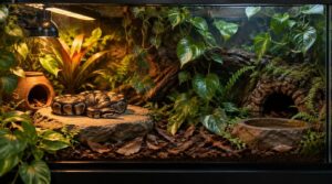 install heating and lighting, then add plants and hides install heating and lighting, then add plants and hides