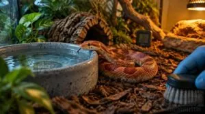 position and clean your snake’s water bowl position and clean your snake’s water bowl