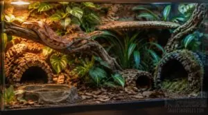 snake habitat enrichment: warm and cool hides, branches, and cover snake habitat enrichment: warm and cool hides, branches, and cover