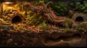 support natural snake behaviors with hides, branches, and burrowing space support natural snake behaviors with hides, branches, and burrowing space