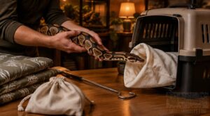 transfer your snake calmly into the carrier transfer your snake calmly into the carrier